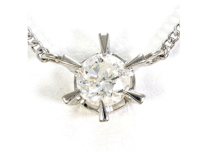 Autre Marque Collana in platino PT850 e diamanti Argento
