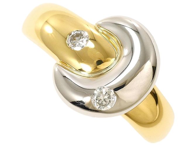 Autre Marque Anello con Diamante Pt850 K18YG D'oro