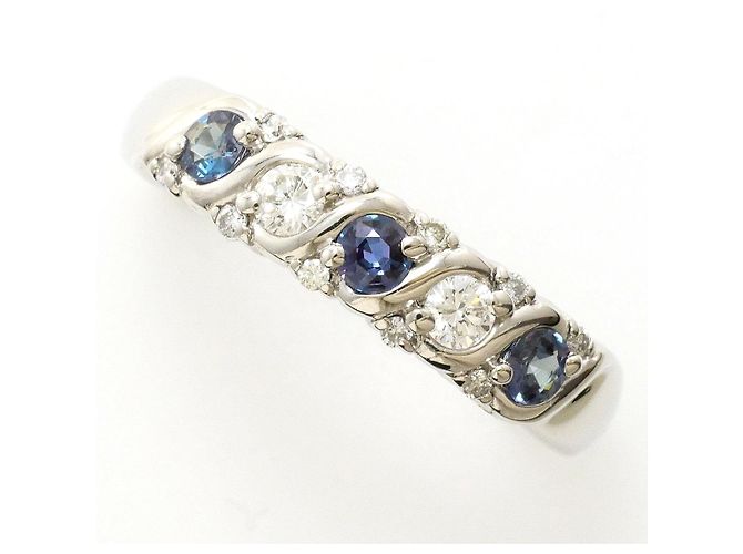 Autre Marque PT900 Platin-Alexandrit-Diamantring Silber