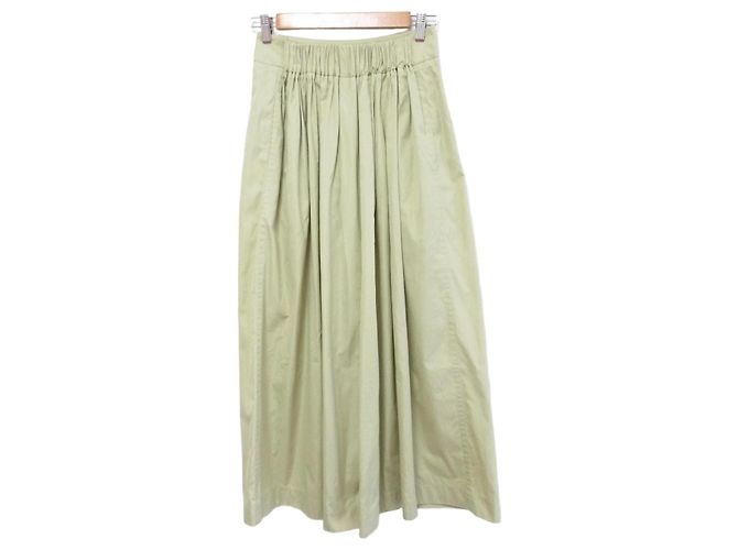 Autre Marque Calça reta de algodão e seda BLAMINK Verde