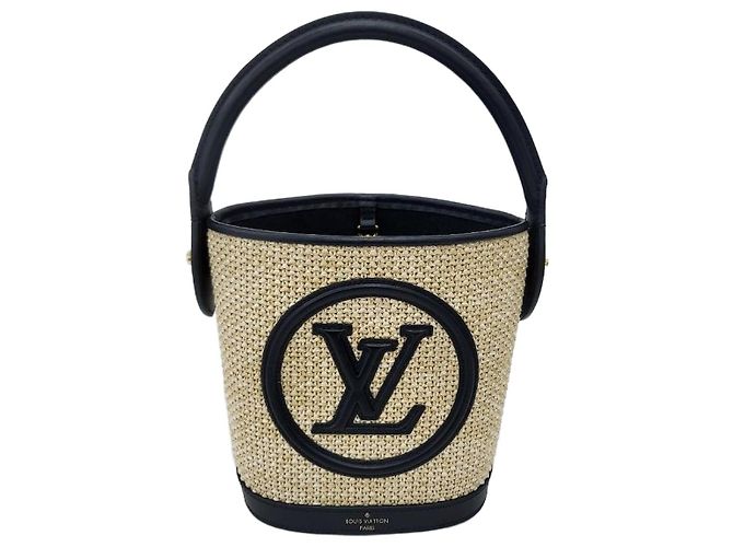 Louis Vuitton Mini bolso bucket de rafia Multicolor