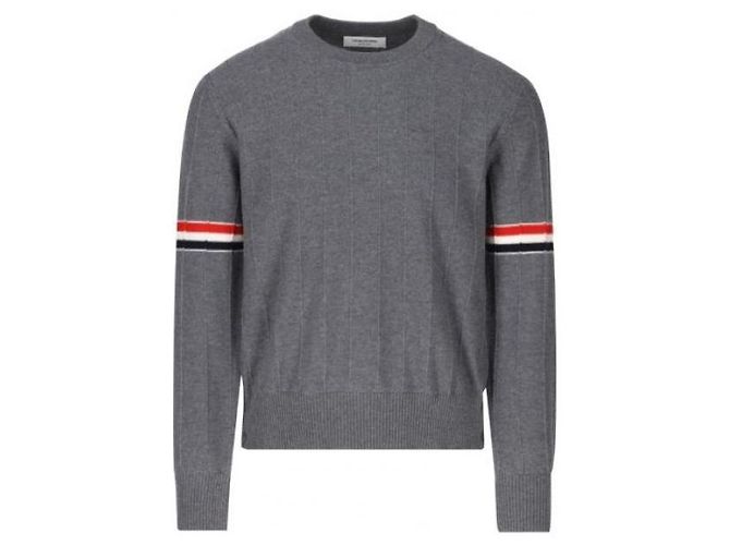 Thom Browne Relaxter Wollstrickpullover Braun 