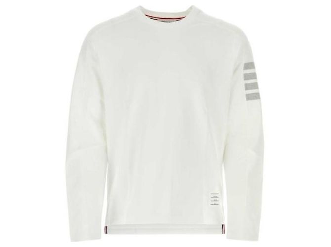 Thom Browne Camiseta de manga larga de algodón Milano Blanco