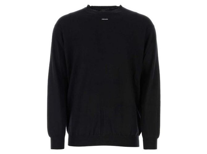 Prada Cashmere-Strick mit Logo Schwarz 