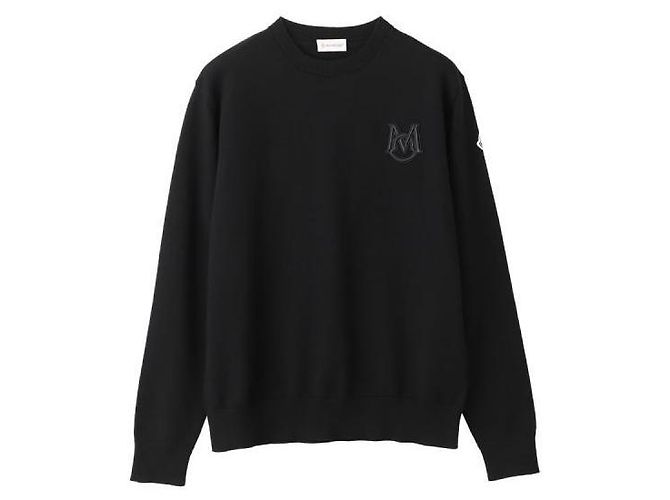 Moncler Bestickter Baumwollpullover mit Monogramm
