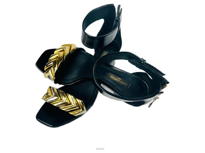 Louis Vuitton Sandalen Metallic Schwarz