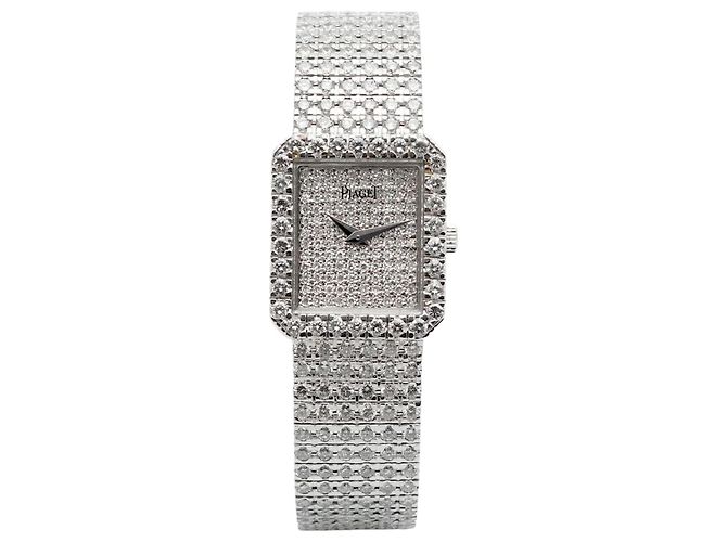 Piaget Reloj Protocol Small para mujer en oro blanco con engaste de diamantes Multicolor