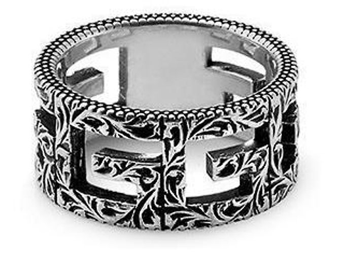 Gucci Cube Square Silver Ring Silvery 