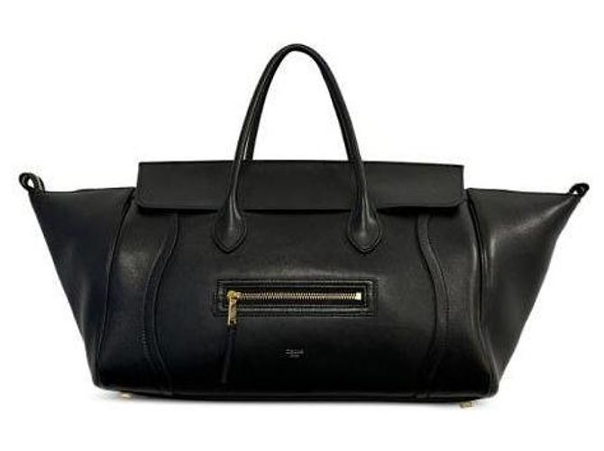 Luggage Céline Bagaglio Medium in agnello morbido e lucido Nero