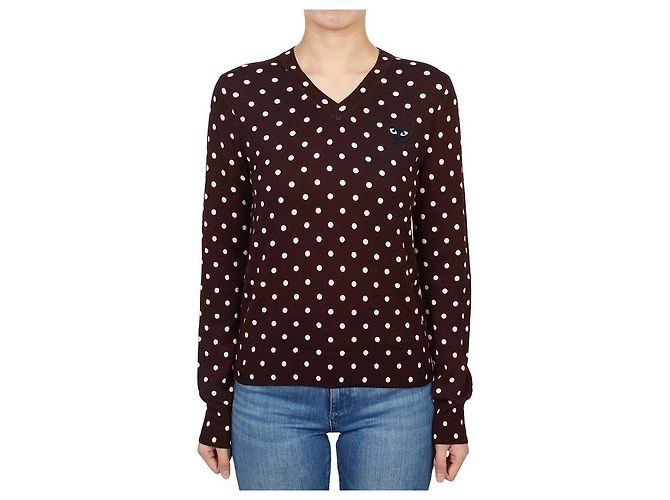 Comme Des Garcons Strickware für Damen mit schwarzem Punkt-Patch