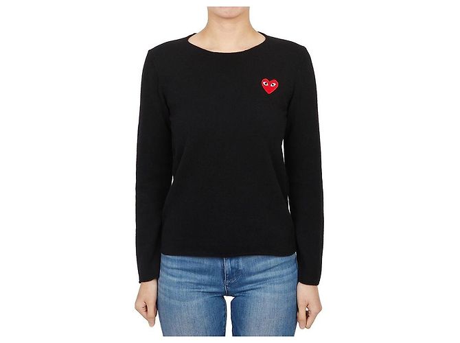 Comme Des Garcons Red Emblem Strick AZ für Damen Blau