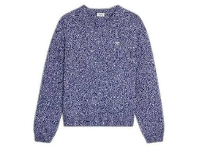 Céline Crewneck-Pullover aus Wolle und Kaschmir Blau