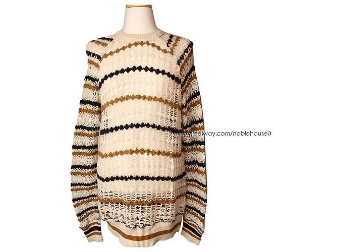 Isabel Marant Maille à rayures ivoire Étoile Blanc