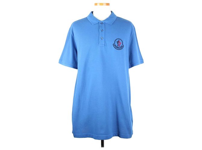 Moncler PK Kurzarm-T-Shirt Blau