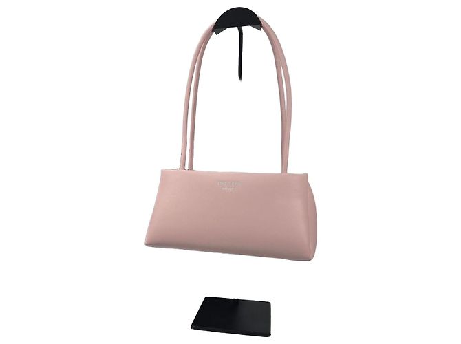 Prada Leather Mini Tote Bag Silvery