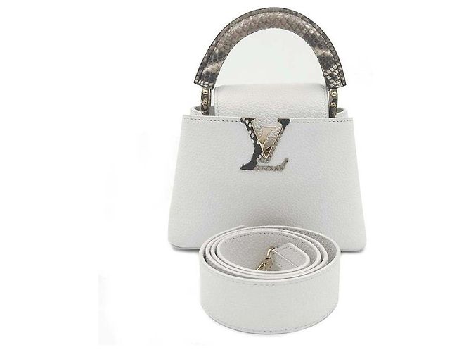 Louis Vuitton Capucines Mini en Python Blanco 
