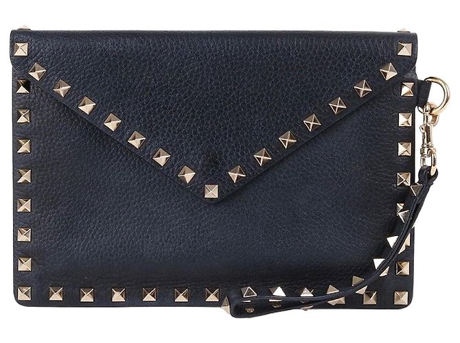 Valentino Clutch envelope Rockstud preta Preto