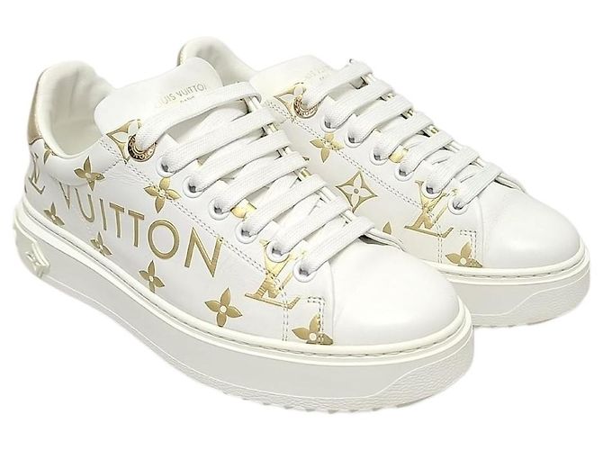Louis Vuitton Baskets Timeout avec logo lettrage en or blanc
