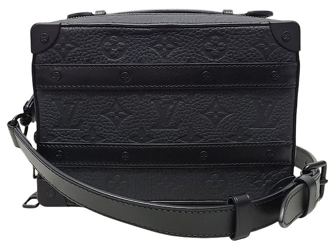 Louis Vuitton Black Monogram Taurillon Handle Soft Trunk Bag