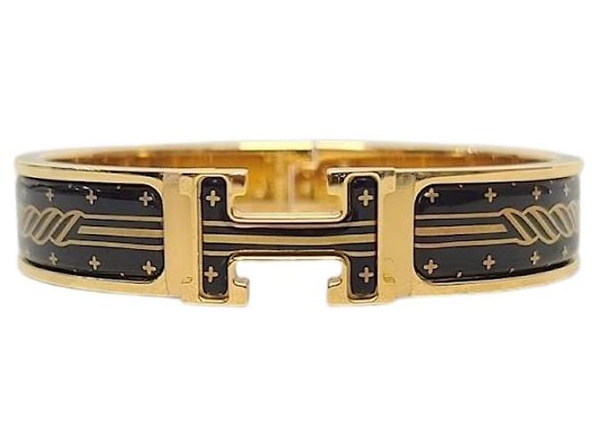 Hermès Bracciale Click Black Gold Graffiti Nero 