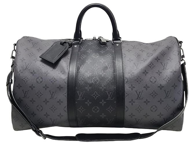 Louis Vuitton Alça de Ombro Keepall Eclipse Monogram Reverse Preto