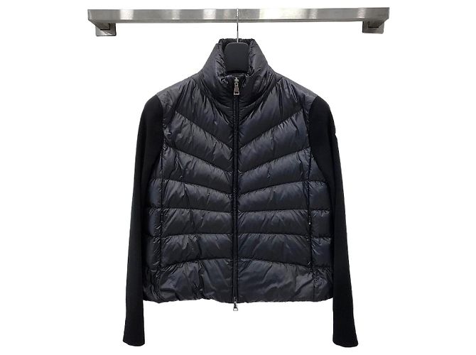 Moncler Tricot Wollstrickjacke XS Silber
