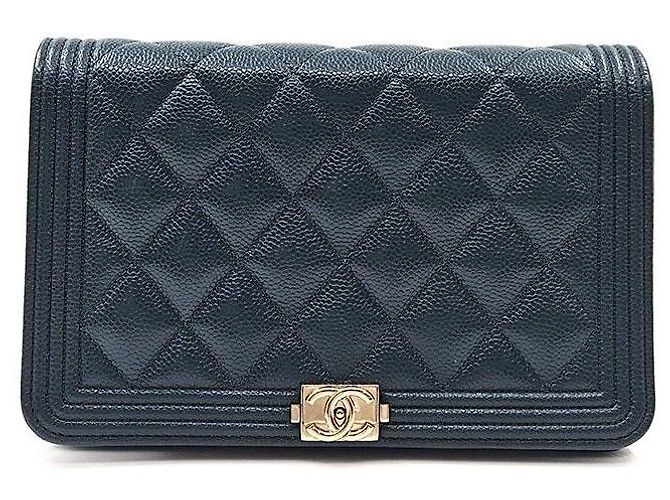 Chanel Caviar Boy WOC Blu