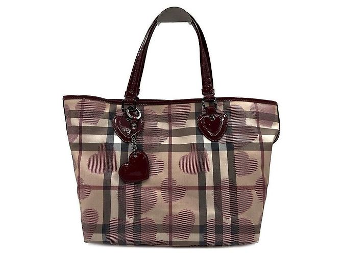 Burberry Borsa Shopper Nova Check Heart Rosso