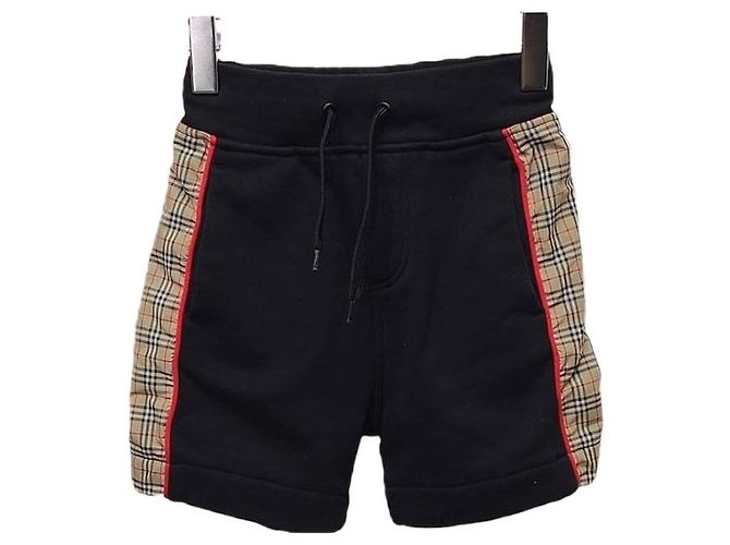 Burberry Short de algodón para bebé con panel lateral negro