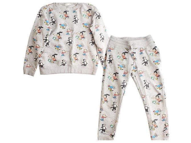 Stella Mc Cartney Stella Multi-Print Fleece Sweatshirt Pants Set Top Size Bottom Size Brown