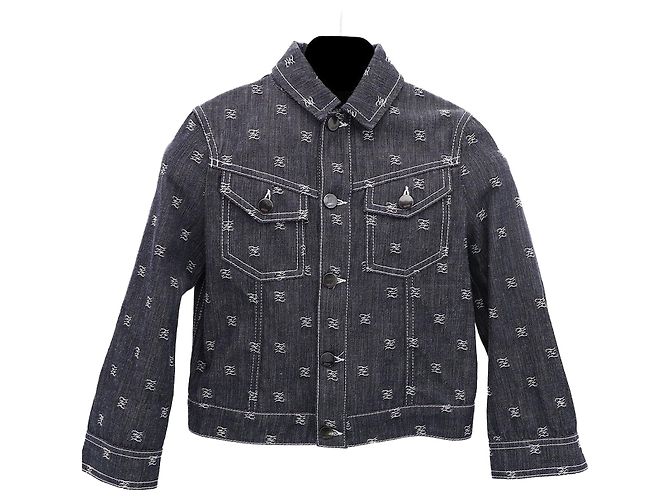 Fendi Jaqueta jeans infantil junior Azul