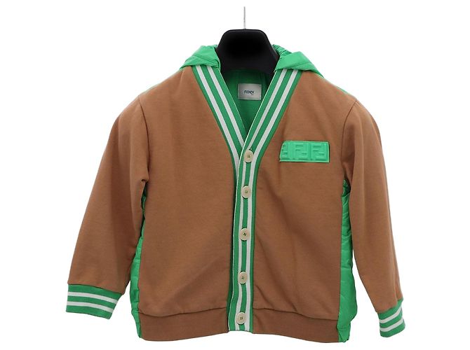 Fendi Giacca con cappuccio per ragazzi junior Marrone