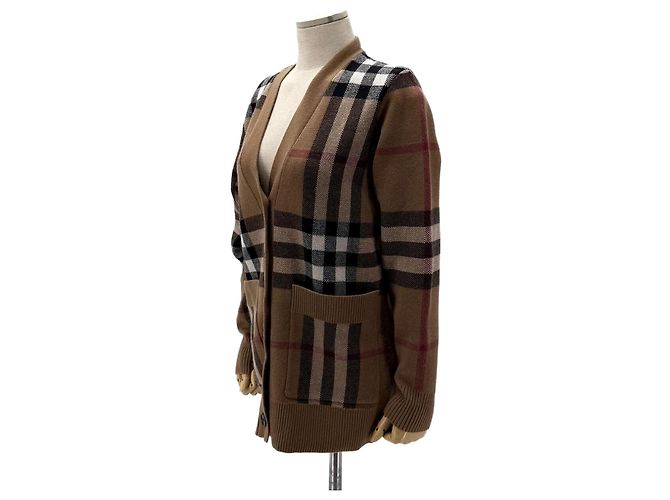 Burberry Cashmere-Cardigan mit Karomuster Mehrfarben