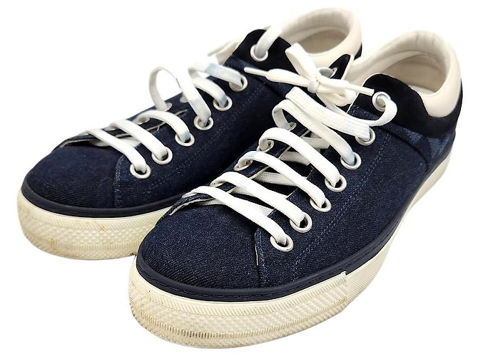 Baskets en denim Louis Vuitton Bleu
