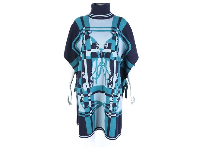 Hermès Poncho de cashmere Multicor