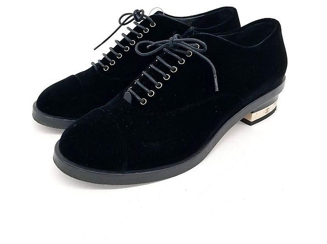 Mocassini in velluto Chanel Nero