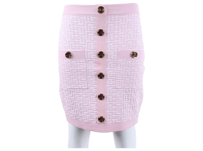 Balmain Falda de punto Rosa 