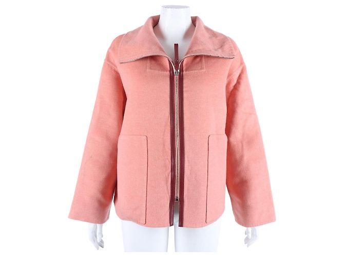 Hermès Cashmere Zip-Up Jacket Pink