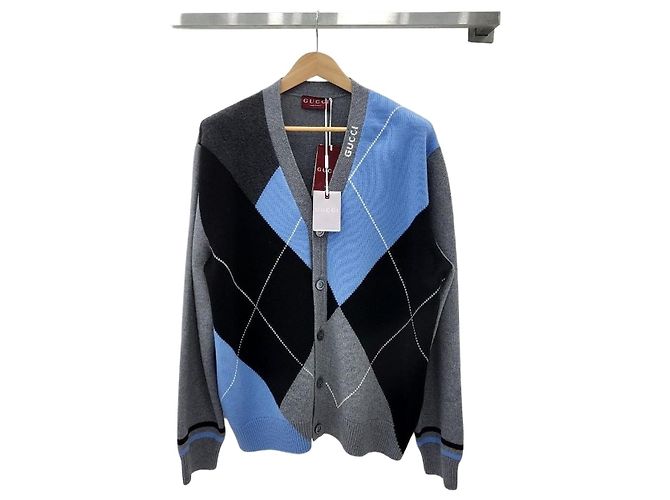 Gucci Argyle Pattern Wool Cashmere Cardigan XXL Multiple colors