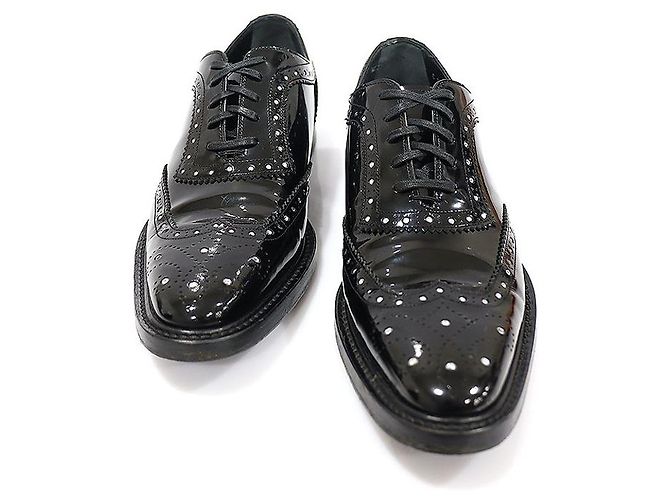 Dolce & Gabbana Scarpe stringate BUDAPESTER in vernice nera e cristalli da donna Nero