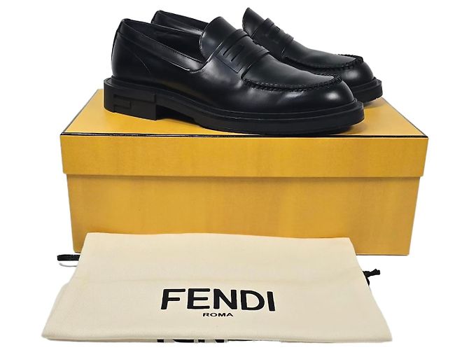 Fendi Mocassini in pelle Signature Ladder Frame Multicolore