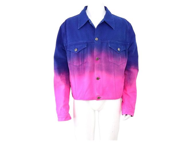 Louis Vuitton Gradient Cropped Men's Denim Jacket Blue