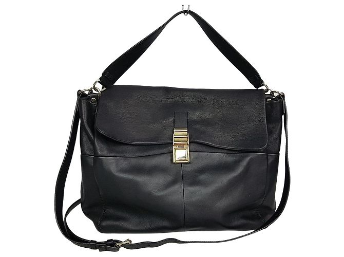 Lanvin Borsa tote a spalla in pelle nera Nero
