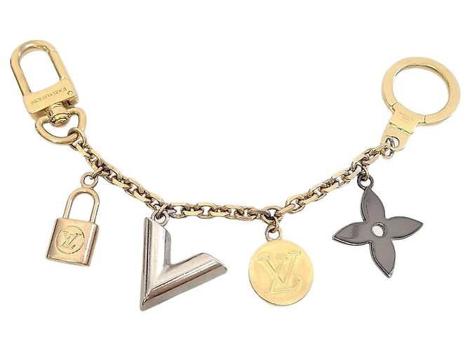 Louis Vuitton Chaveiro e charm de bolsa Monogram Flower Kaleido Padlock Dourado