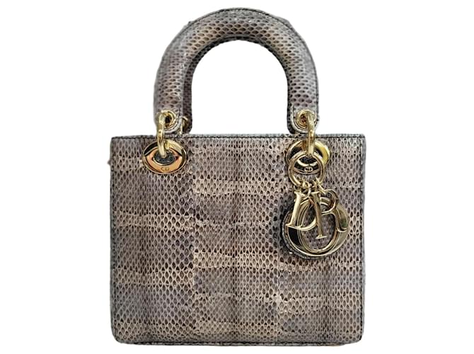 Dior Python Small Tote Bag Brown 