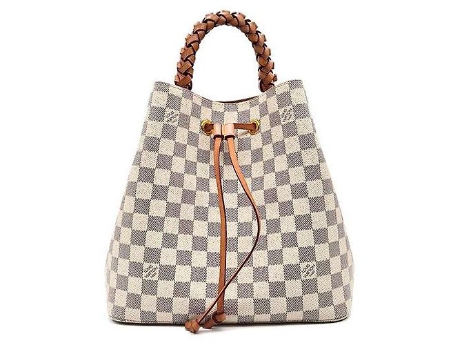 Néonoé Louis Vuitton Bolsa de mão com alça trançada Azur NeoNoe MM Branco