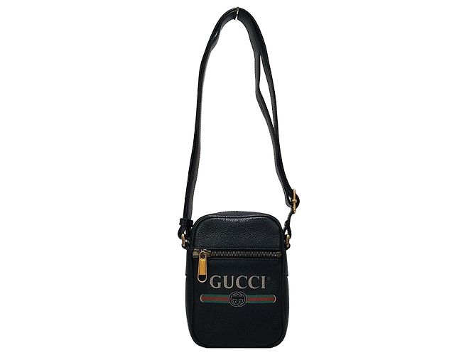 Gucci Mini borsa a tracolla Web Logo Print Nero