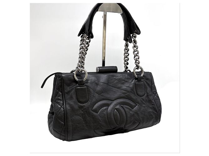 Chanel Borsa a tracolla con catena logo CC Nera Nero