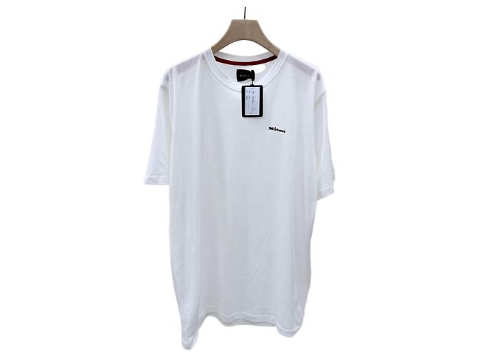 Kiton T-Shirt aus Baumwolle mit Rundhalsausschnitt und gesticktem Logo Weiß