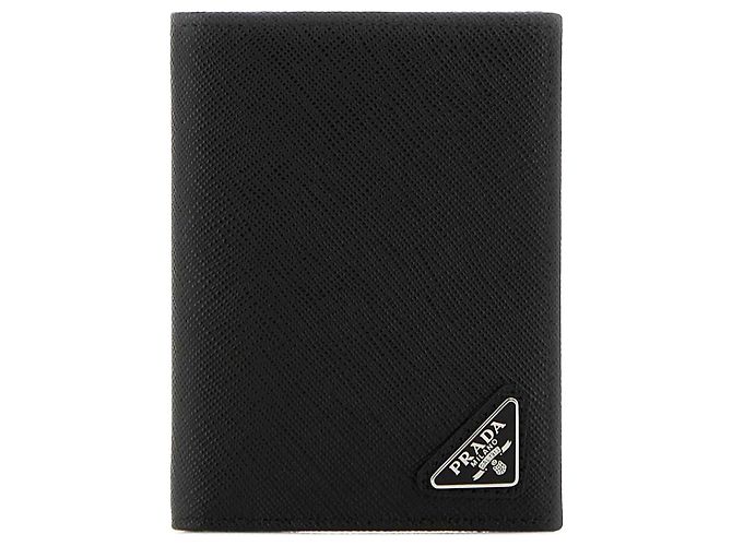 Prada Saffiano Card Holder Black QHH